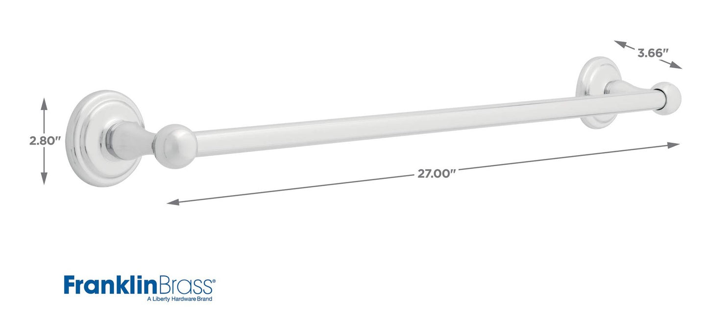 Franklin Brass Jamestown 9024PC 24" Towel Bar for Bathroom, Polished Chrome