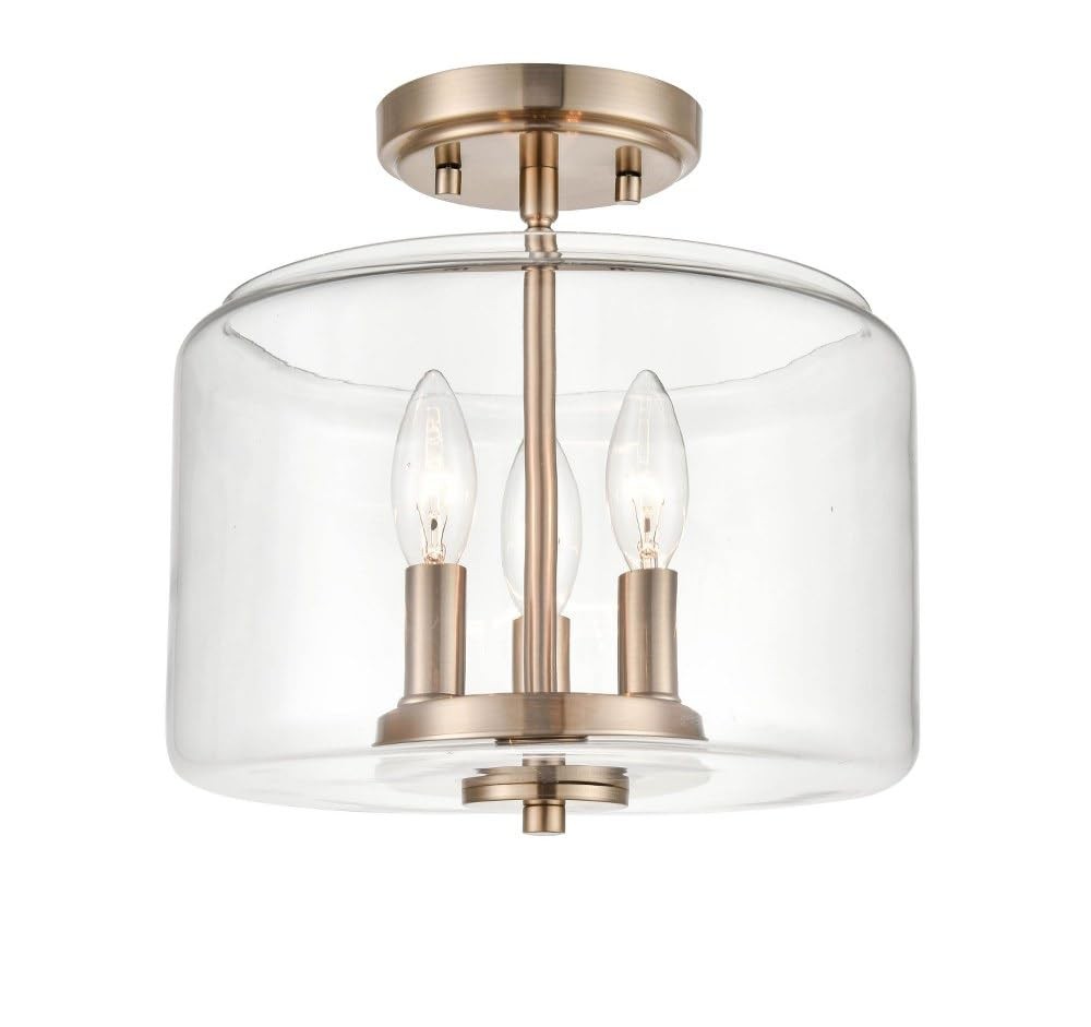 Millennium 6923-CH Transitional Three Light Semi-Flush Mount Chrome Finish
