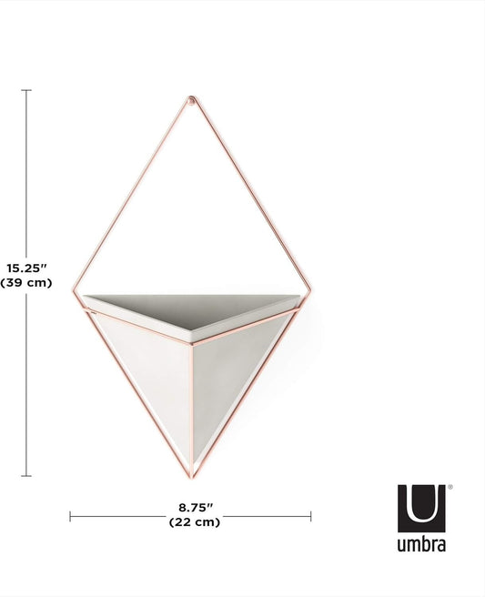 Umbra 470752-Hanging Planter Vase Wall Decor, Pot and Container - Grey/Copper