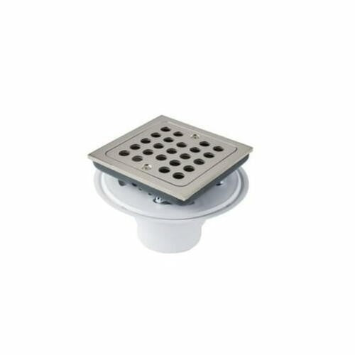 SH608PN Menlo 2"/3" PVC Drain w/Square Polished Nickel Tile-In Strainer