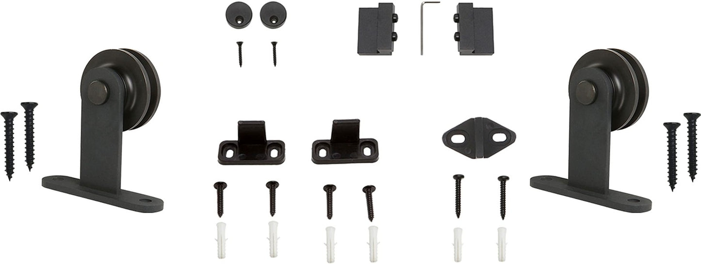 Miseno MBD0305DR2 Top Mount Second Barn Door Mounting Hardware Kit - Black
