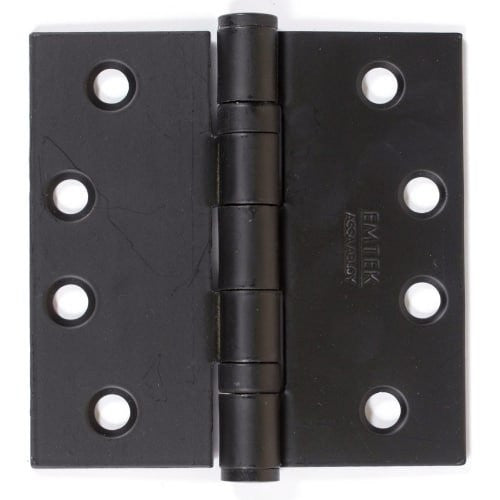 Emtek 9401419 4"x4" Steel Heavy Duty Ball Bearing Square Hinges Pair, Flat Black