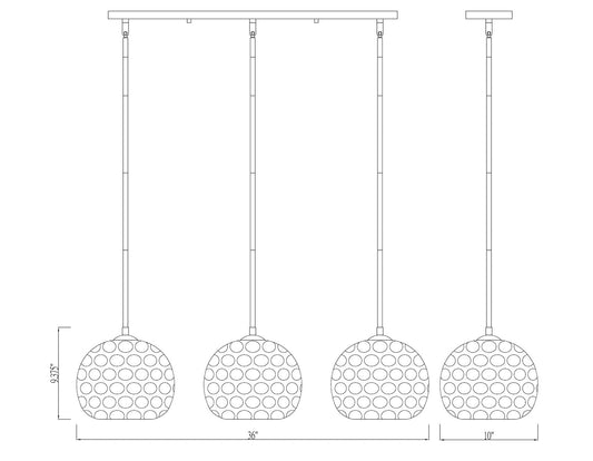 Z-Lite 3 Light Island/Billiard 490P10-3L-BN, Nickel