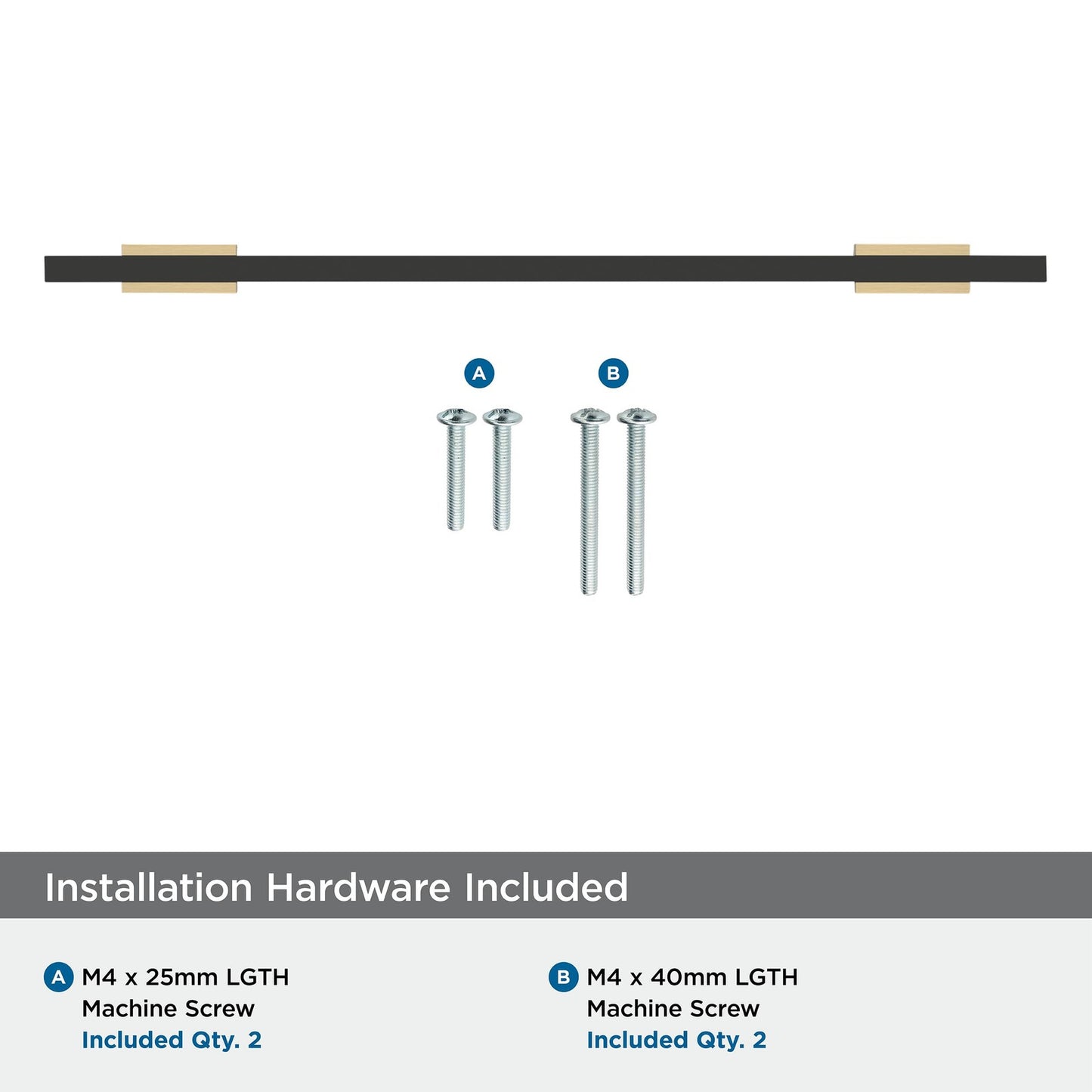 Amerock BP778192BBZMB Urbanite 7-9/16" C2C Golden/Matte Black Cabinet Pull