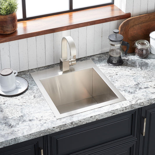 SH 447416 Sitka 18" Drop In or Undermount Single Basin SS Prep Sink - SS