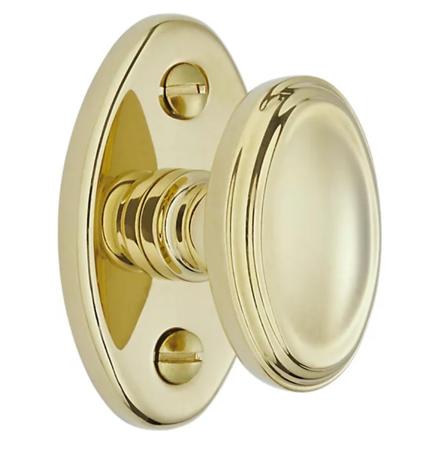 Baldwin 6732.031 Entrance Lock w/Backplate for 2-1/4" Doors, Non-Lacquered Brass