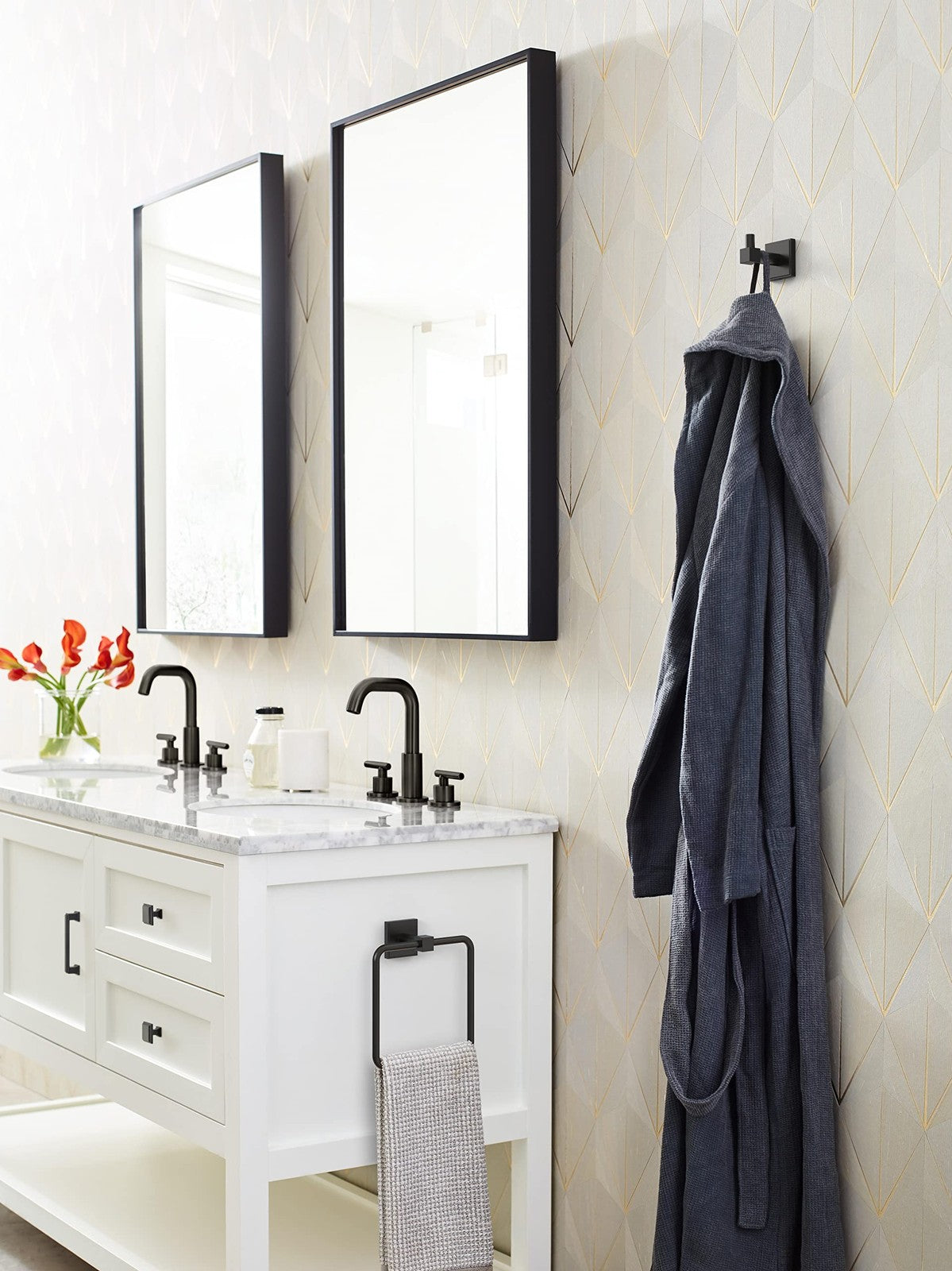 Amerock BP36759FB Appoint Cabinet Pull Matte Black 3-3/4" C2C