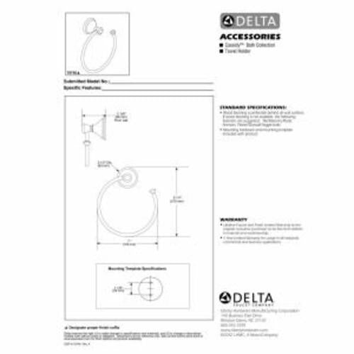 Delta Cassidy Hand Towel Holder Champagne Bronze 79746-CZ