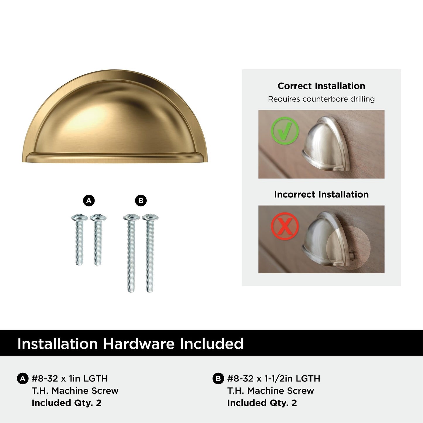 Amerock BP53010CZ Champagne Bronze Cabinet Cup Pull 3" C2C