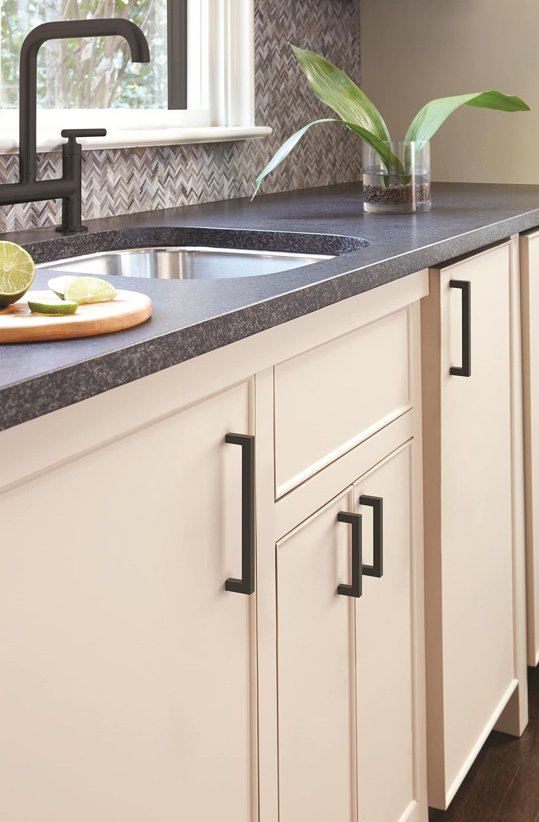 Amerock BP36570FB Cabinet Pull Matte Black 3-3/4" C2C Monument