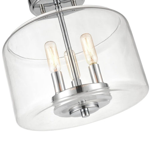 Millennium 6923-CH Transitional Three Light Semi-Flush Mount Chrome Finish