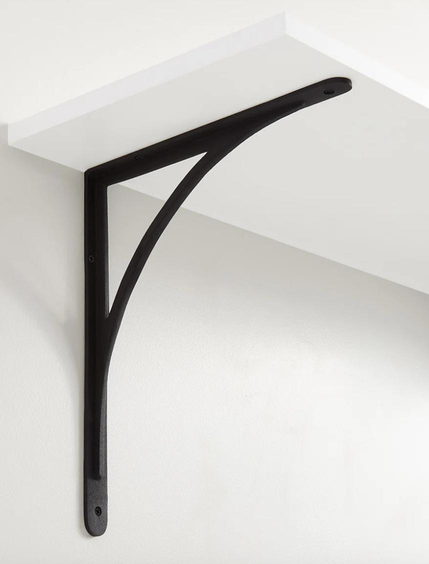Signature Hardware Timeless Large Iron Shelf Bracket - Black Powder Coat