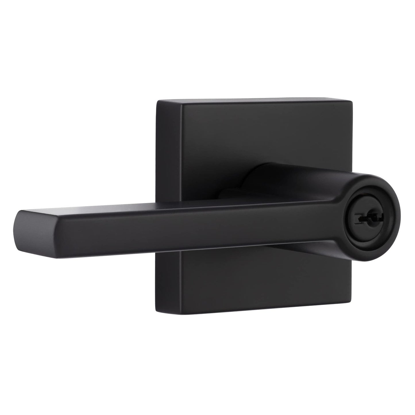 Miseno MLK2022 Lorton Flat Bar Keyed Entry Door Lever Set w/Deadbolt-Matte Black