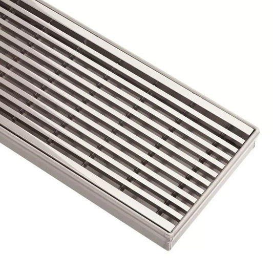 Signature Hardware - Carmen 24"Polished Stainless Steel Rectangular Shower Drain