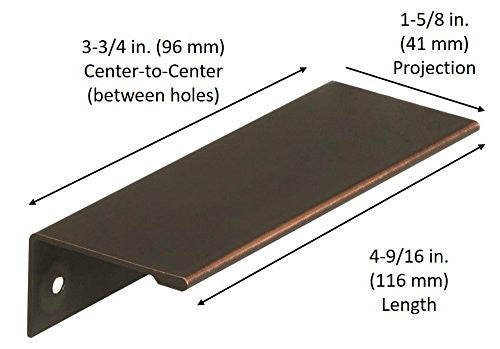 Amerock BP36574PN Edge Cabinet Pull Polished Nickel 3-3/4" C2C