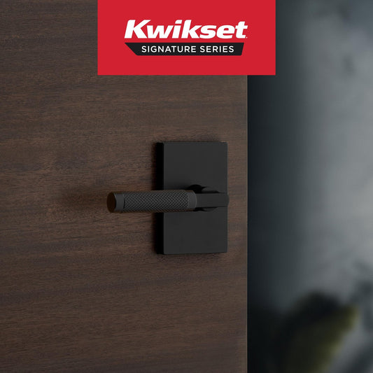 Kwikset 720PVLRCT-514 Prava Interior Passage Door Knurled Reversible Matte Black