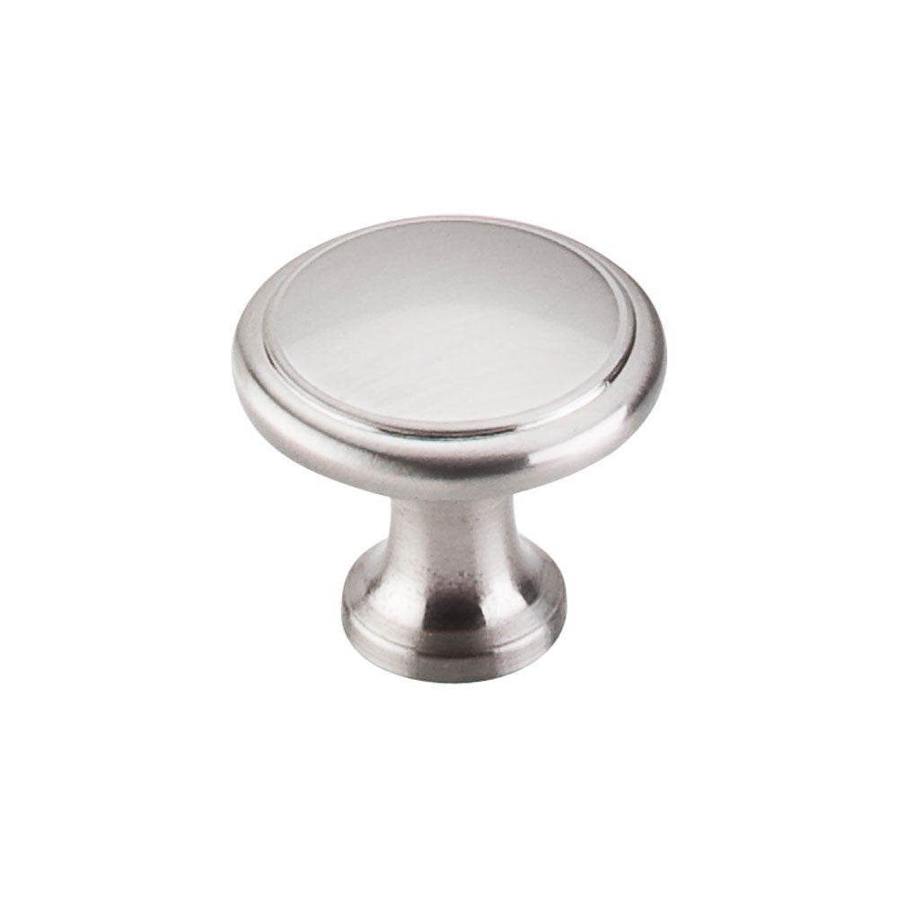 Top Knobs M376 Nouveau Collection 1-1/8" Ringed Knob, Brushed Satin Nickel