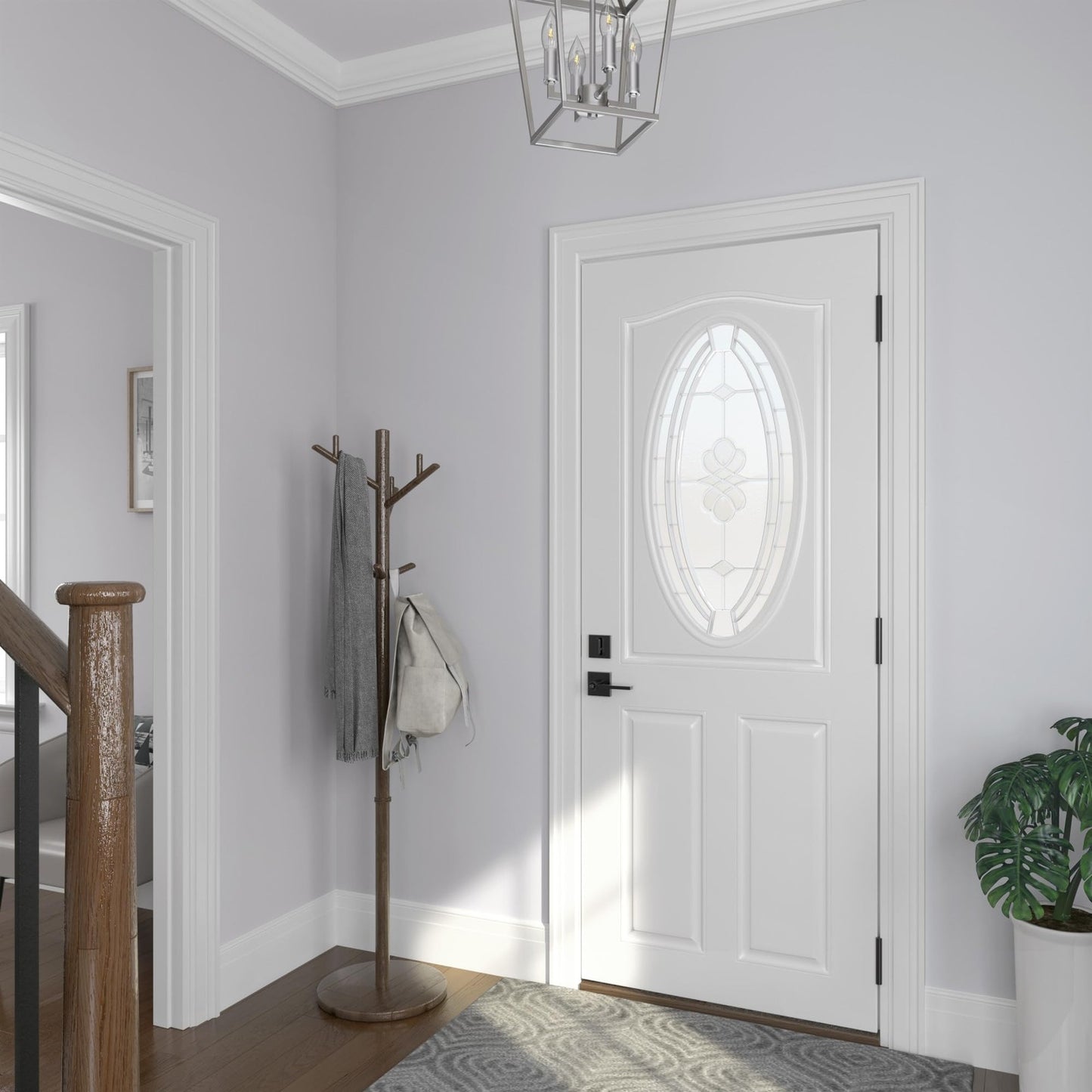 Miseno MLK1022 Lorton Flat Bar Keyed Entry Door Lever Set Satin Nickel