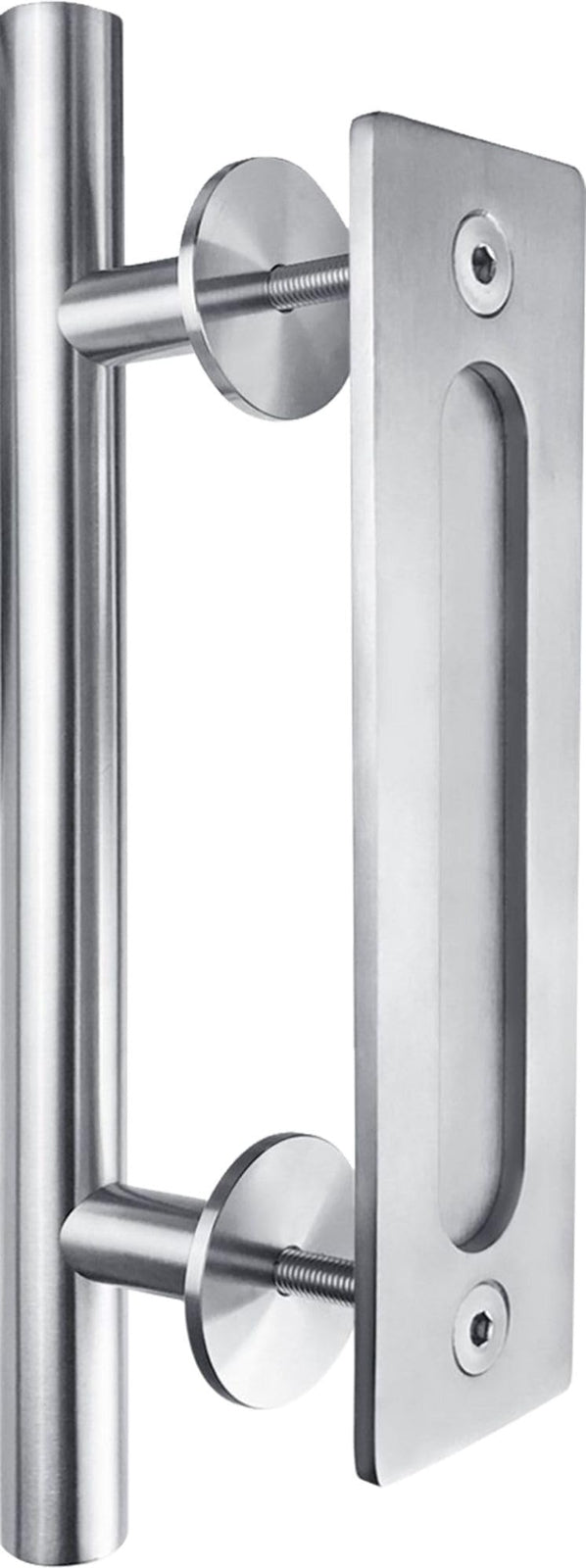 Miseno HBD5830SN 7" Long C2C Barn Door Handle/Pull Set - Satin Nickel