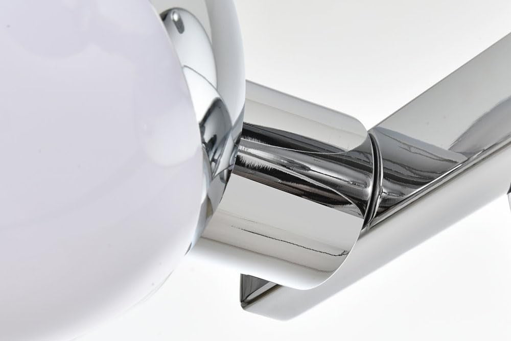 Living District Majesty 4-Light Metal Bath Sconce in Chrome/Frosted White