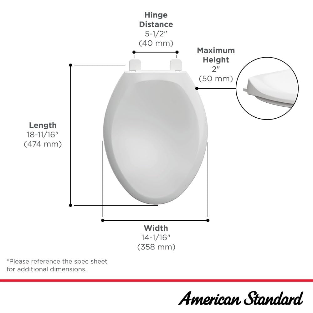 American Standard 5321A65CT.020 Champion Slow-Close Elongated Toilet Seat, White