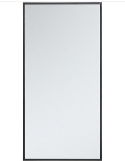 Monet 36 X 18 inch Black Wall Mirror