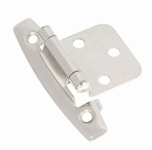 Hickory Hardware P296-SN Surface Self-Closing Hinge, 2-Pack, Satin Nickel