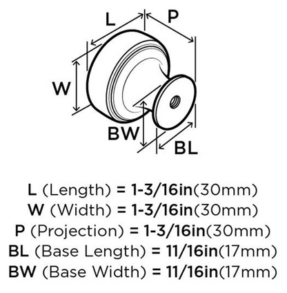 Amerock - HIGHLAND RIDGE Cabinet Knob - 1-3/16 in diameter - Golden Champagne