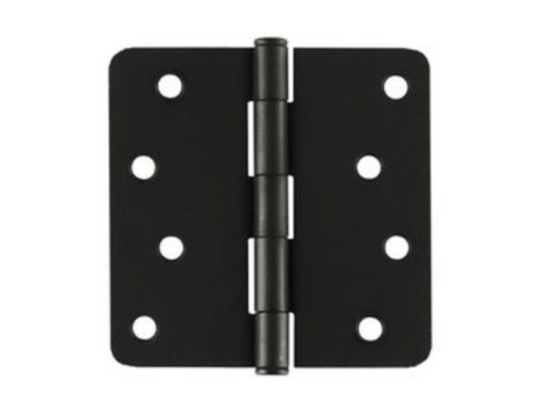 Emtek 91024US19 4"x4" Plain Bearing 1/4" Radius Corners Hinge-Flat Black (Pair)