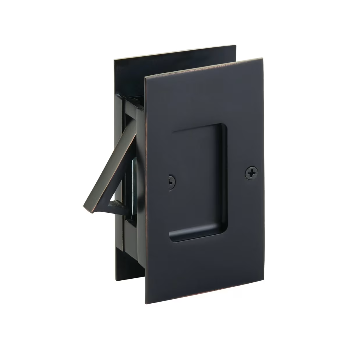 Emtek 2114US10B138 - Modern Rectangular Passage Mortise Pocket Door ORB