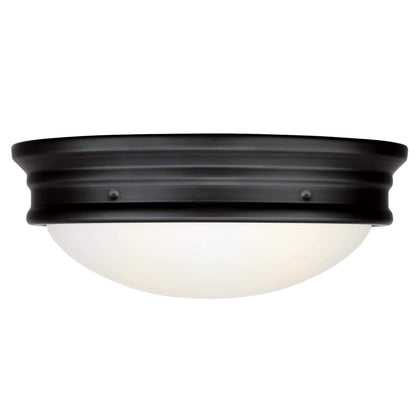 Westinghouse 6578100 Meadowbrook 13" Outdoor Ceiling Light Matte Black Frosted