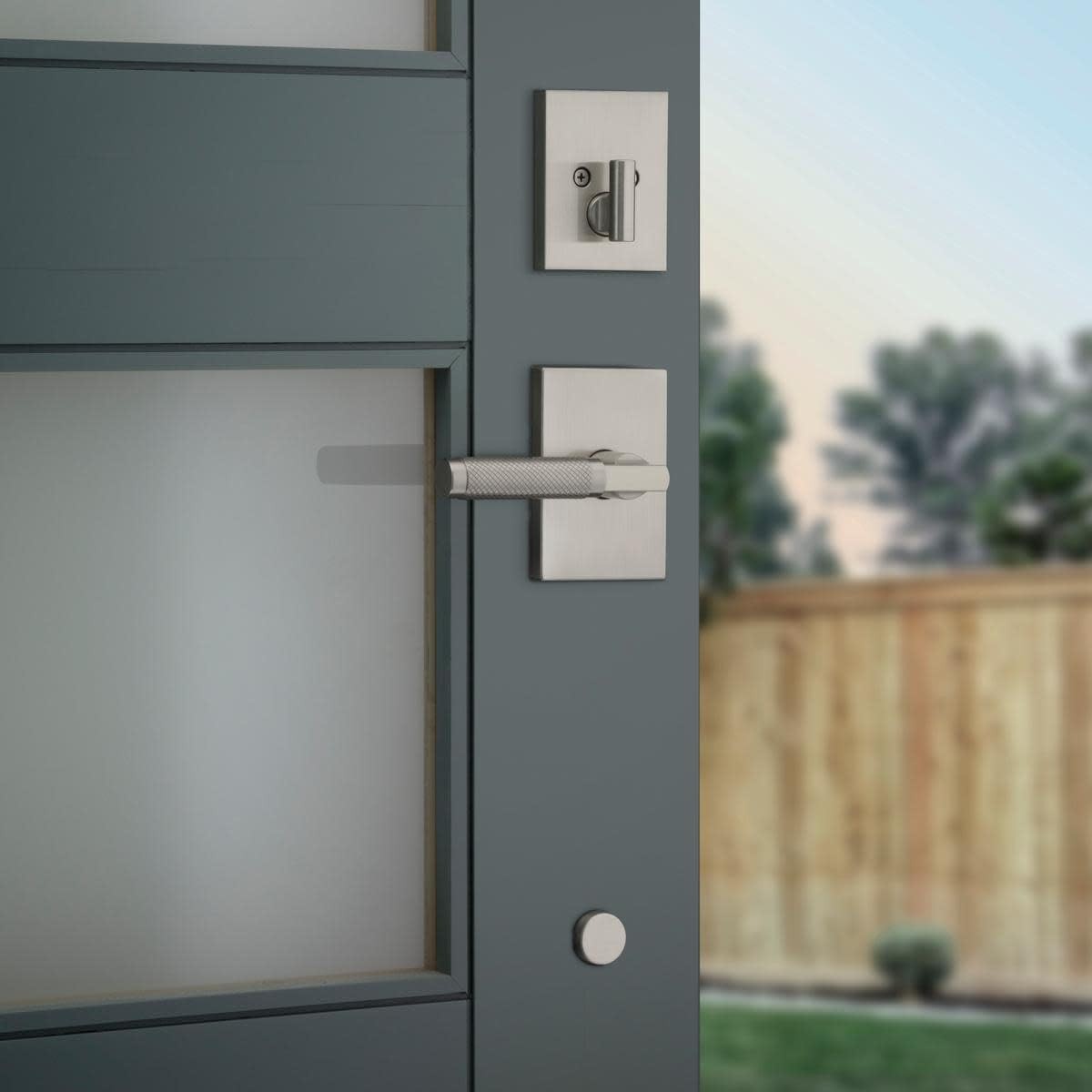 Kwikset 971PVLRCT Prava Lever Keyed Entry Set Rectangle Rose-Satin Brass
