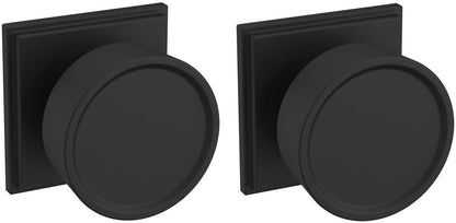 Baldwin K009.PRIV K009 Privacy Door Knob Set with R050 Rose - Satin Black