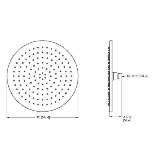 Pfister USH-05SHW Modern Round Single Function Rain Shower Head - Brushed Nickel