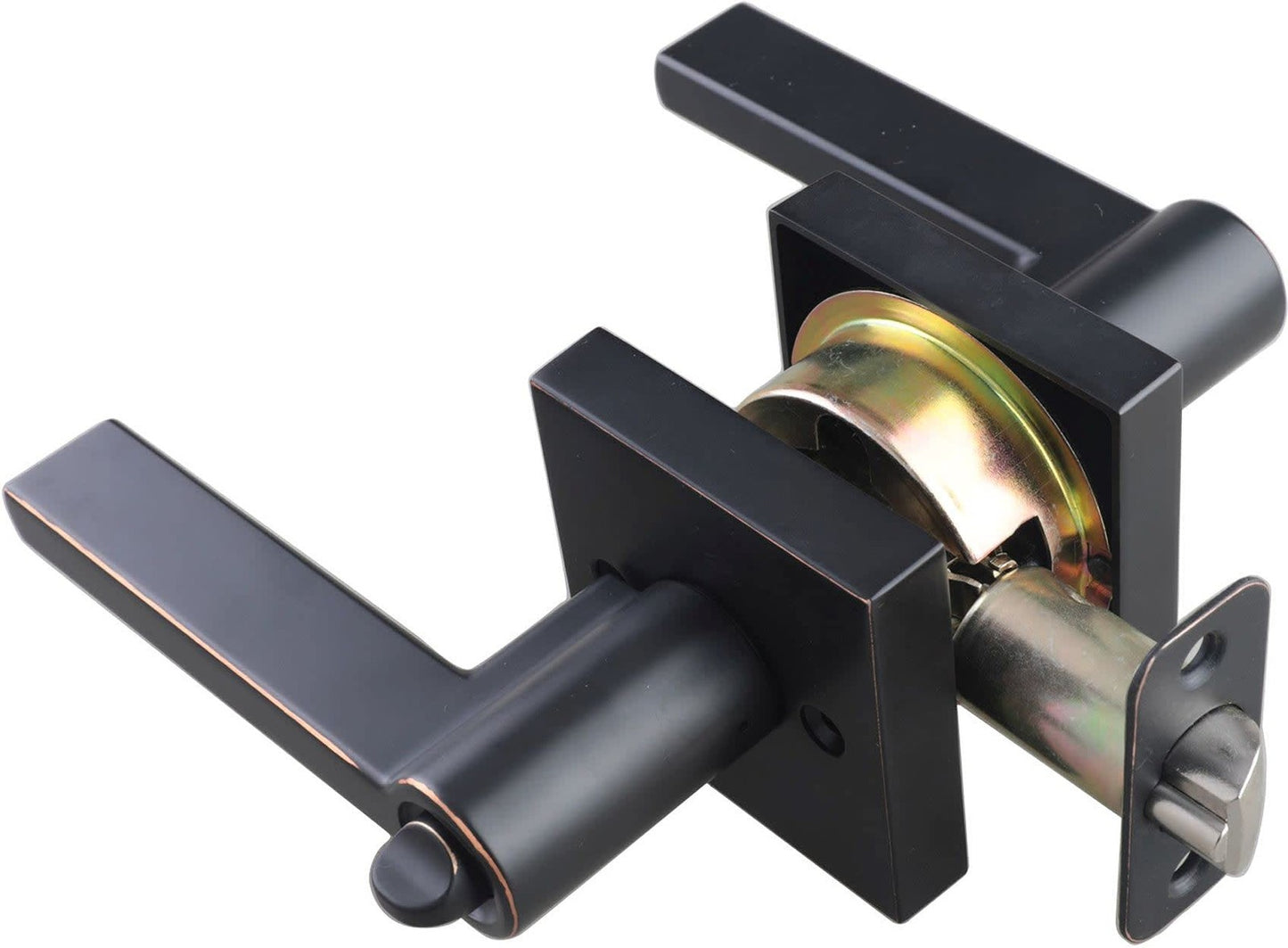 Miseno MLK1022 Lorton Flat Bar Keyed Entry Door Lever Set Satin Nickel