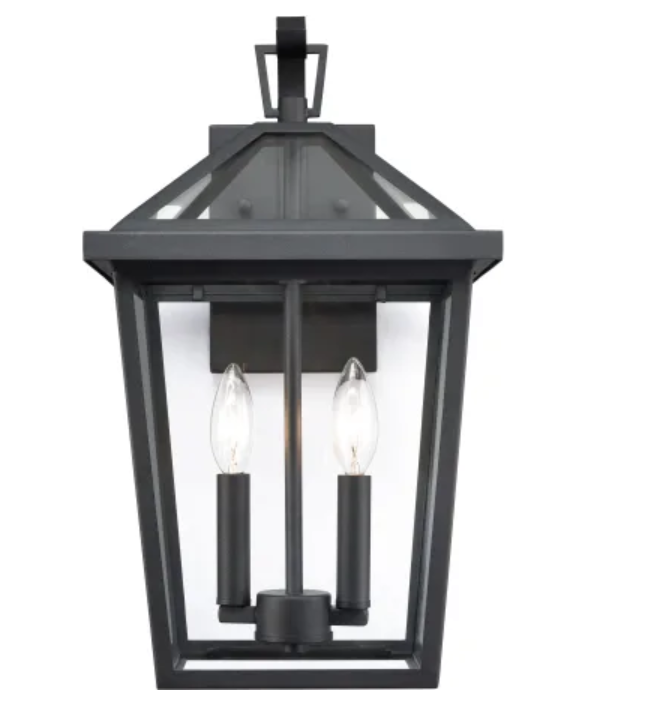 Millennium Lighting Mensun 2 Light 18" Outdoor Wall Sconce w/Clear Glass-Black