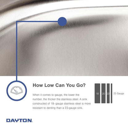 Dayton D233223 Equal Double Bowl Top Mount Stainless Steel Sink