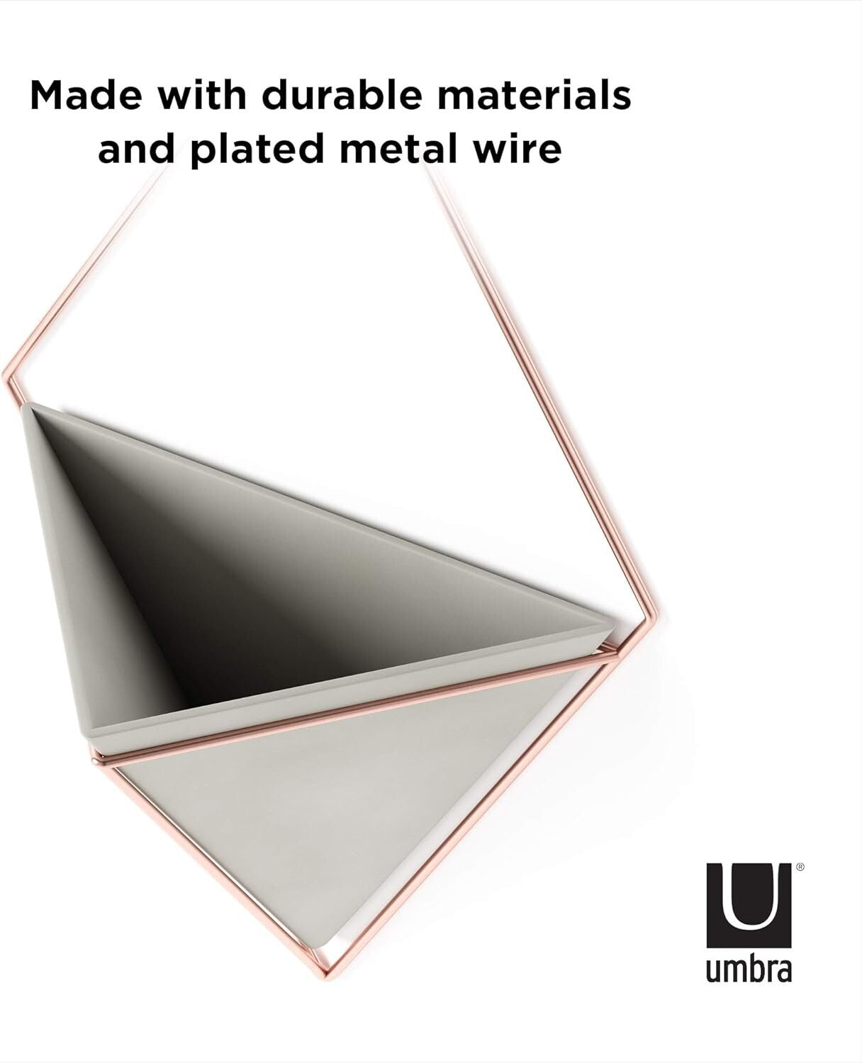 Umbra 470752-Hanging Planter Vase Wall Decor, Pot and Container - Grey/Copper