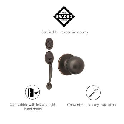 Design House 791681 Coventry Handleset Interior Knob Single Cyl Deadbolt ORB