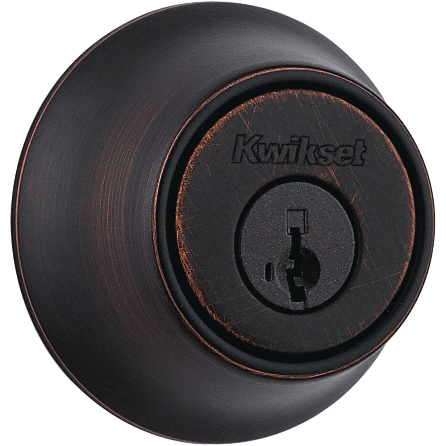 Kwikset 660 Deadbolt Lock, Venetian Bronze Round Exterior Keyed Front Entry Door