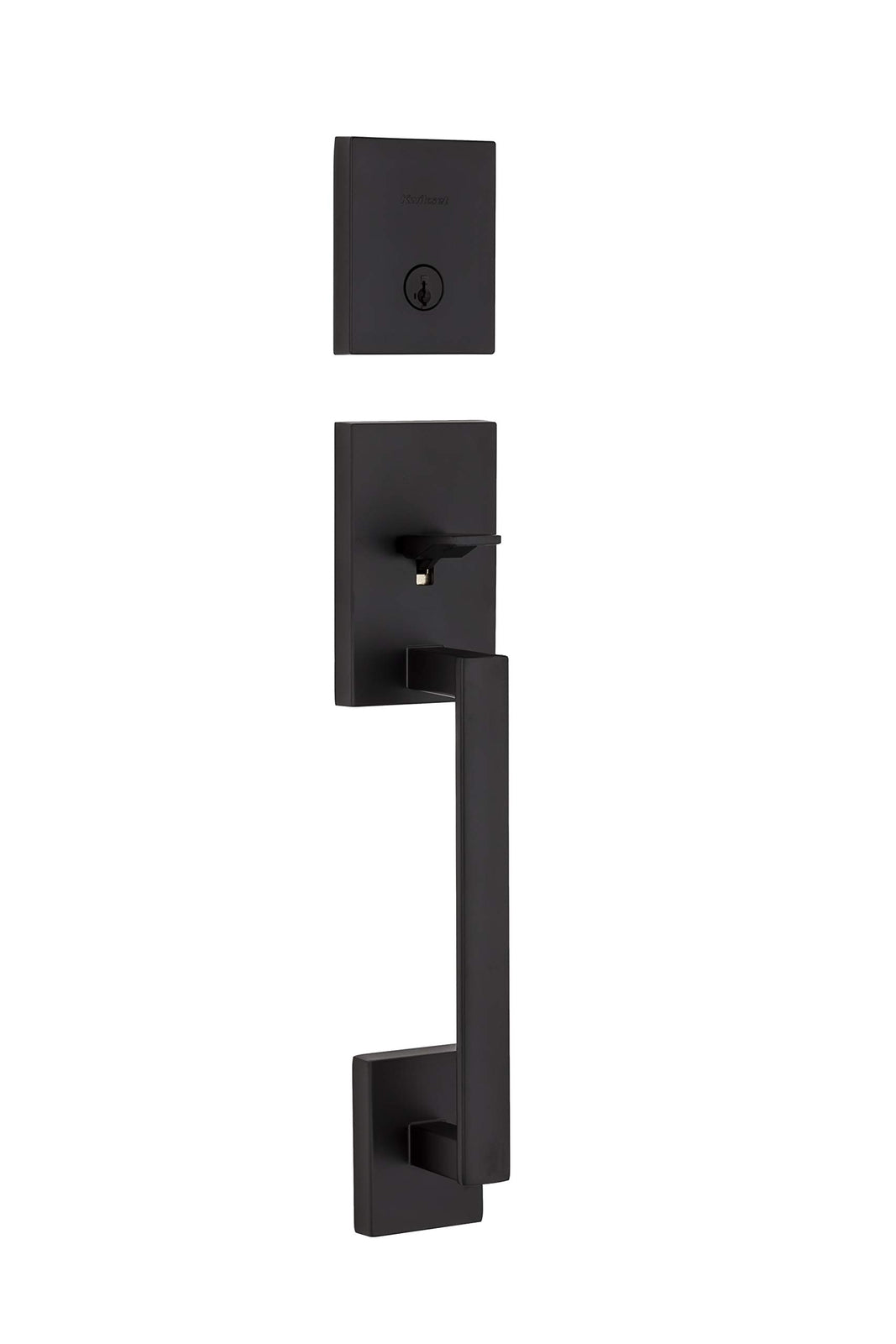 Kwikset San Clemente Front Door Lock Handle & Deadbolt Set Matte Black 818SCELIP