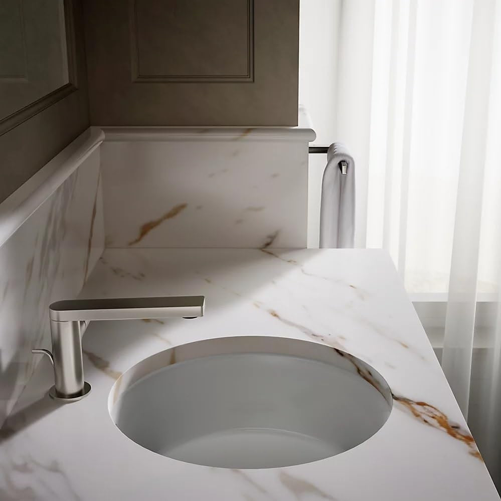Kohler K-2883-96 1-Bowl Round Undermount Bath Sink Biscuit