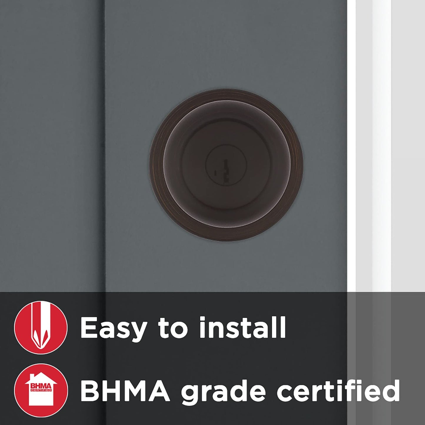Kwikset 400CV-11P Cove Keyed Entry Knob Smartkey Security Venetian Bronze