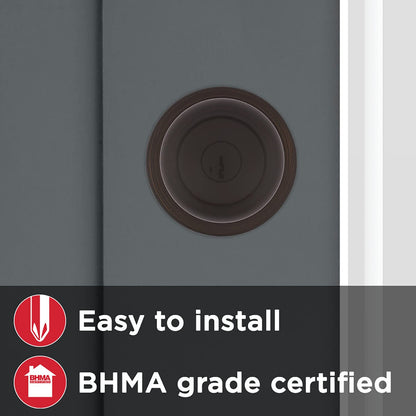 Kwikset 400CV-11P Cove Keyed Entry Knob Smartkey Security Venetian Bronze