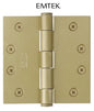 Emtek 92015 4.5"x4.5" Square Corner Plain Bearing Mortise Hinge-Pair Satin Brass