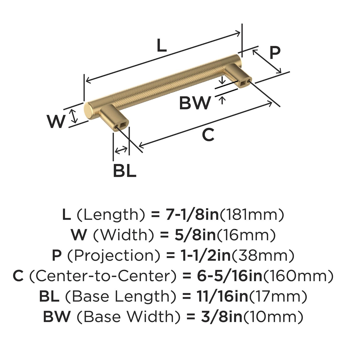 Amerock BP36559CZ 6-5/16" Bronx Champagne Bronze Drawer Pull
