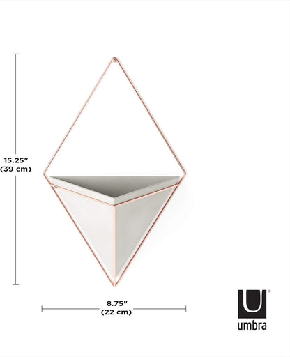Umbra 470752-Hanging Planter Vase Wall Decor, Pot and Container - Grey/Copper