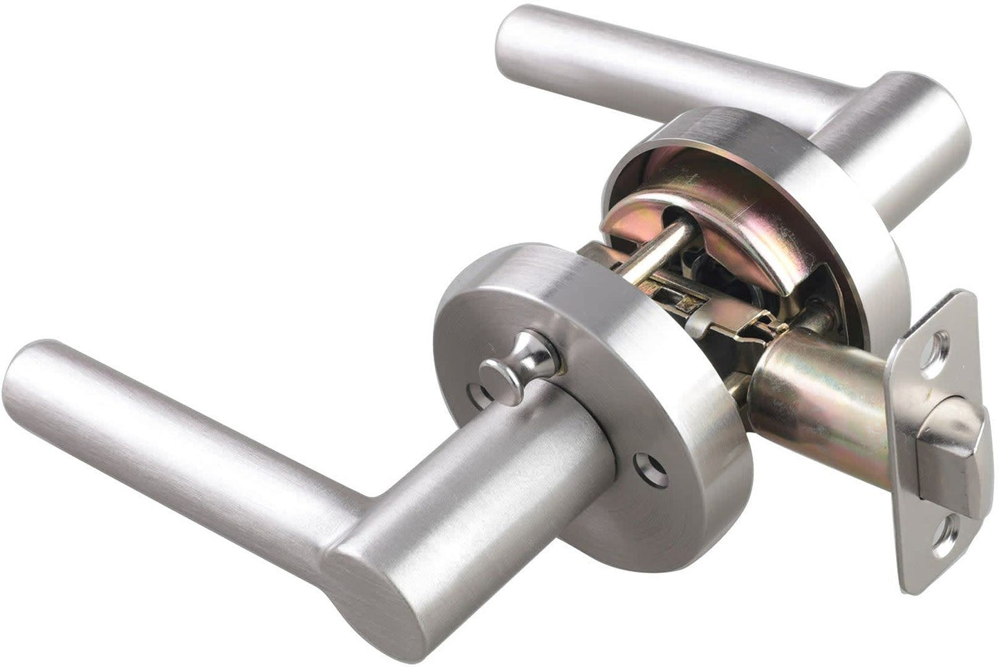Miseno MLK3012 Elkton Round Rod Privacy Door Lever Set - Satin Brass