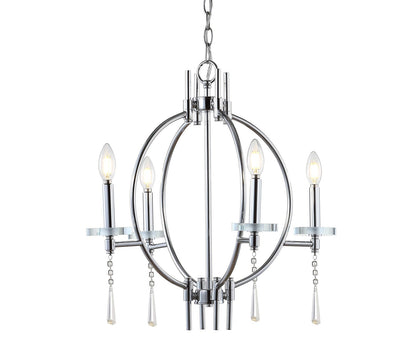 JONATHAN Y JYL7402A Laura 23" Crystal/Metal LED Chandelier Dimmable Chrome