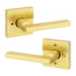 Kwikset 730HFLSQT-4 Halifax Interior Privacy Door Lock Satin Brass Reversible